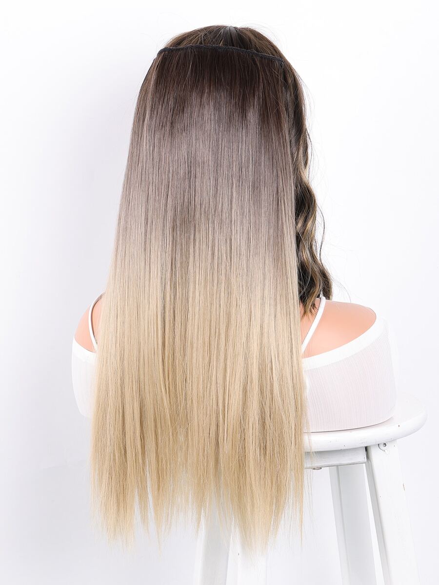 Klipsli Uzun Düz Sentetik Saç Uzantıları - Nhiều màu - Xem 1