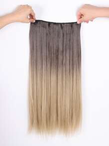 Klipsli Uzun Düz Sentetik Saç Uzantıları - Nhiều màu - Xem 6