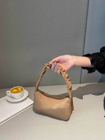 Elegant Fabric Fashion Fold Pleated Shoulder Bag, Lightweight And Simple Underarm Tote Bag, Suitable For Office, Travel, Outdoor Activities, And Daily Use