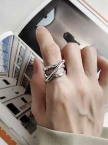 vòng thiết kế chéo - Bạc - Xem 7