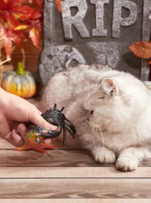 1pc Spider Design Cat Lover And Cat Mom Love Teaser Toy - Black - View 5