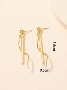 Spiral Design Drop Earrings - Yellow Gold - View 3