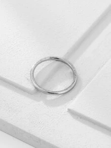 時尚流行男士簡約戒指不銹鋼，適合珠寶禮物和時尚外觀 - 銀色 - 查看 2