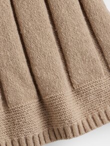 Toddler Girls Cable Knit Keyhole Neckline Jumper Dress - Khaki - View 4