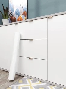 1pc Matte Beige Self-Adhesive Wallpaper For Home Decoration, Cabinets, Tables, Chairs, Room Renovation, Renovation Stickers Peel Wall Panels, Wall Paper, Wallpapers, Spring Decoration Items Refresh Your Home, Rama Decoration Stickers - Beige - View 1