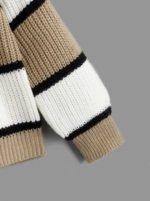 SHEIN Girls Colourblock Drop Shoulder Jumper - Multicolor - View 4