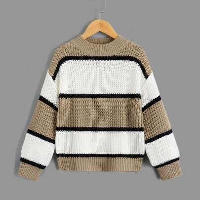 Girls Colourblock Drop Shoulder Jumper