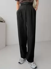 Dazy-Less 直筒女士商务休闲纯色正装长裤