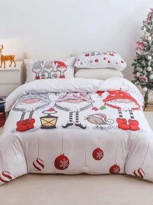 Christmas Gonk Pattern Duvet Cover Set Without Filler - Multicolor - View 1