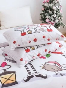 Christmas Gonk Pattern Duvet Cover Set Without Filler - Multicolor - View 5