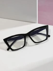 Women's Square Black Plastic Frame Glasses - Stylish And Practical, Ideal For Computer Reading, Gaming, TV And Mobile Use, Non - Prescription. - Black - View 2