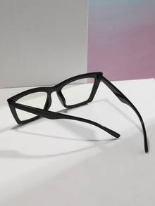 Women's Square Black Plastic Frame Glasses - Stylish And Practical, Ideal For Computer Reading, Gaming, TV And Mobile Use, Non - Prescription. - Black - View 4