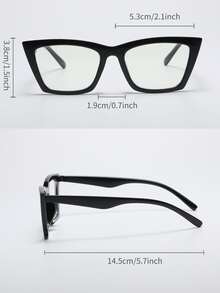 Women's Square Black Plastic Frame Glasses - Stylish And Practical, Ideal For Computer Reading, Gaming, TV And Mobile Use, Non - Prescription. - Black - View 6