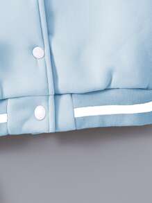 SHEIN 小男童字母貼布保暖學院風夾克