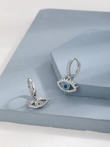 Hihho 水鑽眼睛耳墜 - 銀色 - 查看 5