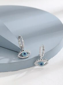 Hihho 水鑽眼睛耳墜 - 銀色 - 查看 6