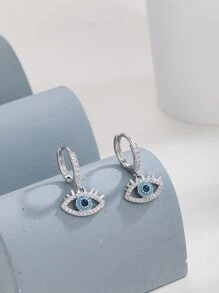 Hihho 水鑽眼睛耳墜 - 銀色 - 查看 3