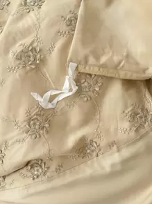 Floral Embroidered Duvet Cover Without Filler