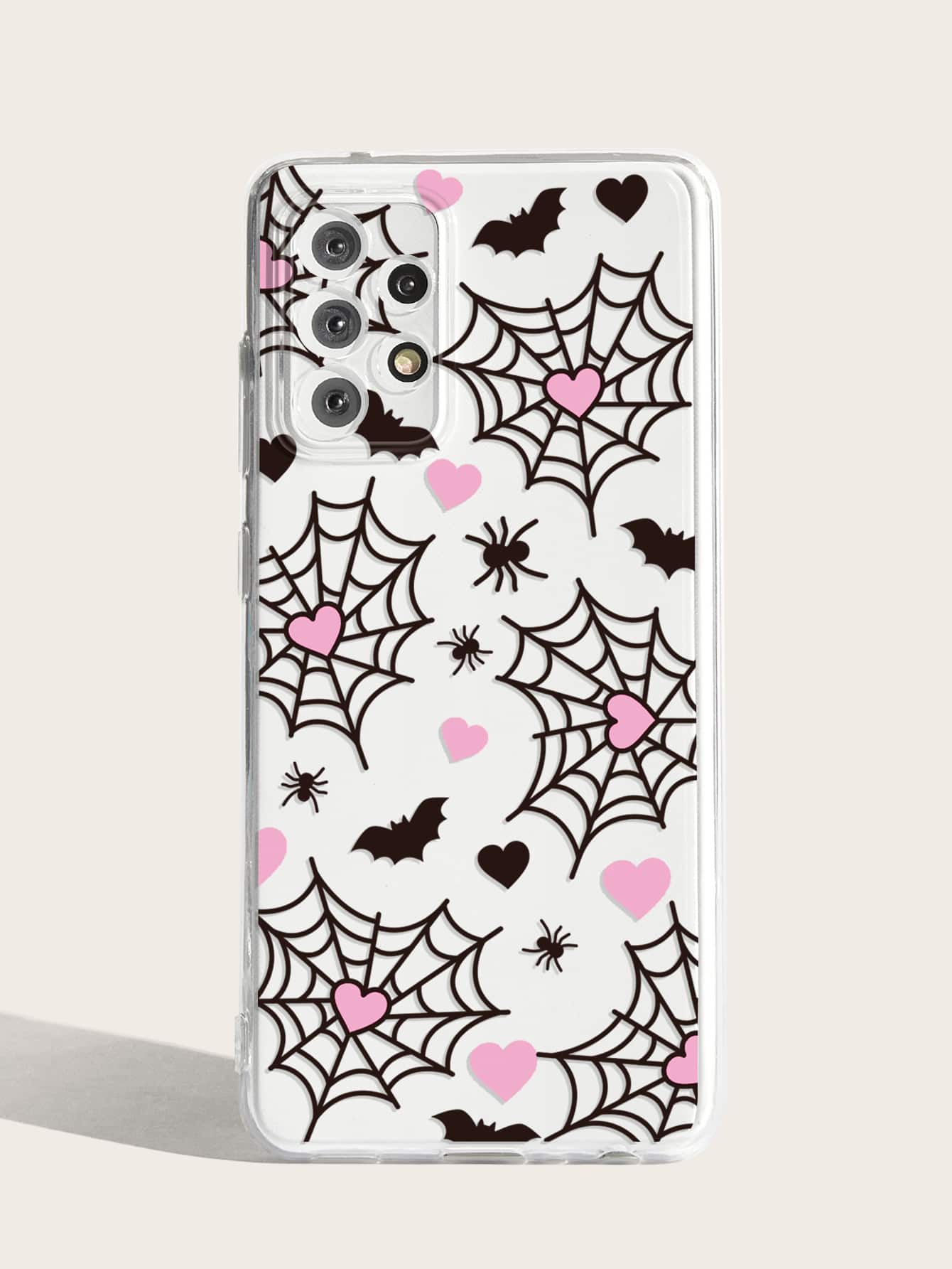 Funda para móvil con estampado de corazón & de telaraña - Multicolor - Ver 1