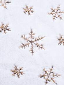 1pc Snowflake Pattern Christmas Tree Skirt,Christmas - White - View 2