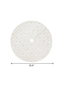 1pc Snowflake Pattern Christmas Tree Skirt,Christmas - White - View 3
