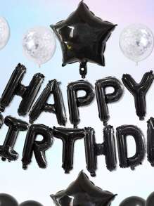 12 piezas Globo decorativo de fiesta de cumpleaños - Negro - Ver 2