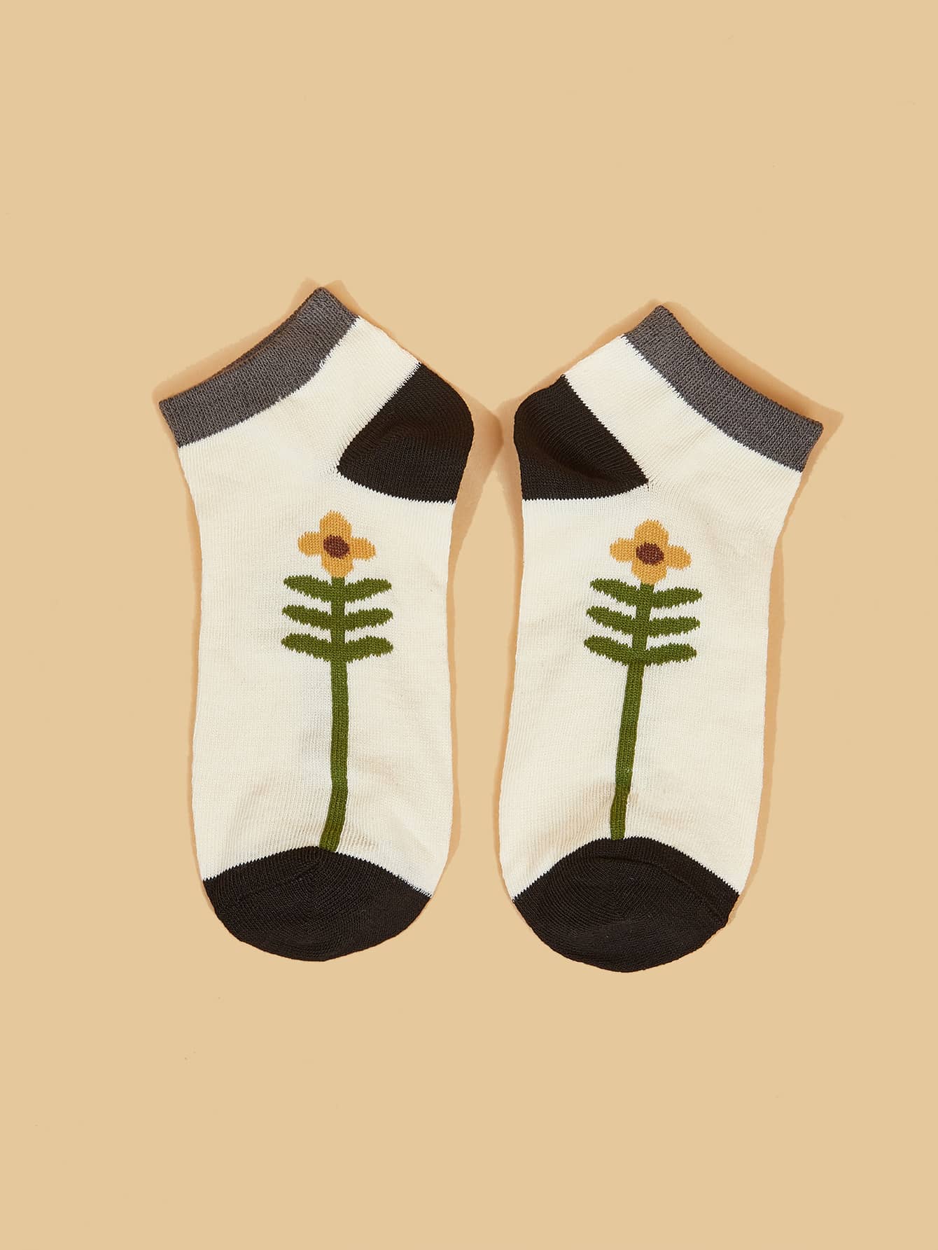 花卉圖案短襪 - 彩色 - 查看 1