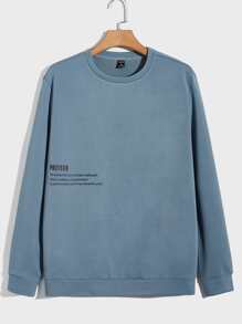 Manfinity RebelGame Men Slogan Graphic Pullover - Dusty Blue - View 1