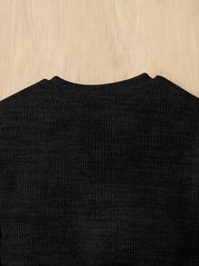 SHEIN Bé Áo nỉ In hoa Báo Giải trí - màu đen - Xem 4