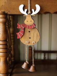 1pc Christmas Elk Design Wall Hanging - Multicolor - View 2