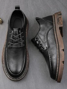 Hombres Zapatos oxford con cordón delantero - Negro - Ver 4