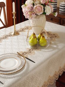 1 chiếc khăn trải bàn 100% vải polyester với viền ren tan trong nước tinh tế, phong cách Châu Âu, thích hợp cho nhà bếp, bàn ăn, bàn làm việc, bàn hội nghị, hình chữ nhật, hình vuông, bàn tròn, tủ tivi, bàn cà phê, miếng lót đĩa, trang trí nhà cửa, trang trí ngày lễ, sinh nhật, bữa tối ở biệt thự, thảm dã ngoại ngoài trời, mọi mùa, trang trí phòng tiệc và đám cưới, sân vườn, tụ họp gia đình, trang trí tiệc cưới, nhiều kích cỡ có sẵn - Màu be - Xem 5