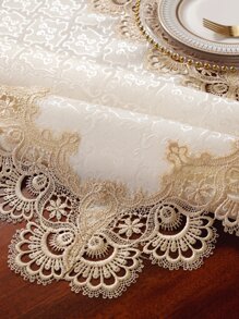 1 chiếc khăn trải bàn 100% vải polyester với viền ren tan trong nước tinh tế, phong cách Châu Âu, thích hợp cho nhà bếp, bàn ăn, bàn làm việc, bàn hội nghị, hình chữ nhật, hình vuông, bàn tròn, tủ tivi, bàn cà phê, miếng lót đĩa, trang trí nhà cửa, trang trí ngày lễ, sinh nhật, bữa tối ở biệt thự, thảm dã ngoại ngoài trời, mọi mùa, trang trí phòng tiệc và đám cưới, sân vườn, tụ họp gia đình, trang trí tiệc cưới, nhiều kích cỡ có sẵn - Màu be - Xem 9