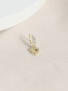 Đồng Đính Đá Cubic Zirconia Trái Tim Trang Trí Vòng Mũi Cho Nam Và Nữ, Punk Xuyên, Một Món Quà Trang Sức Cơ Thể Thời Trang Cho Bất Kỳ Dịp Nào - Vàng - Xem 2