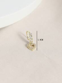 Đồng Đính Đá Cubic Zirconia Trái Tim Trang Trí Vòng Mũi Cho Nam Và Nữ, Punk Xuyên, Một Món Quà Trang Sức Cơ Thể Thời Trang Cho Bất Kỳ Dịp Nào - Vàng - Xem 4