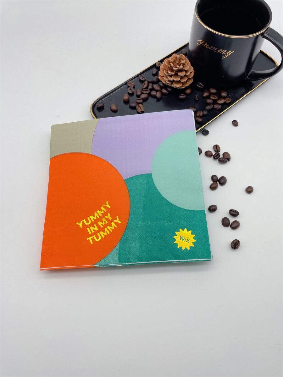 20 piezas Servilleta desechable con estampado de letra de color combinado - Multicolor - Ver 1