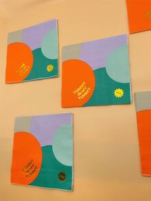 20 piezas Servilleta desechable con estampado de letra de color combinado - Multicolor - Ver 2