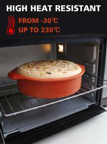 SHEIN Basic living 1 pieza Molde para pastel redondo de silicona antiadherente de 9 pulgadas, forro de cocina para freidora de aire, papel para freidora de aire, freidora de aire - Rojo - Ver 4