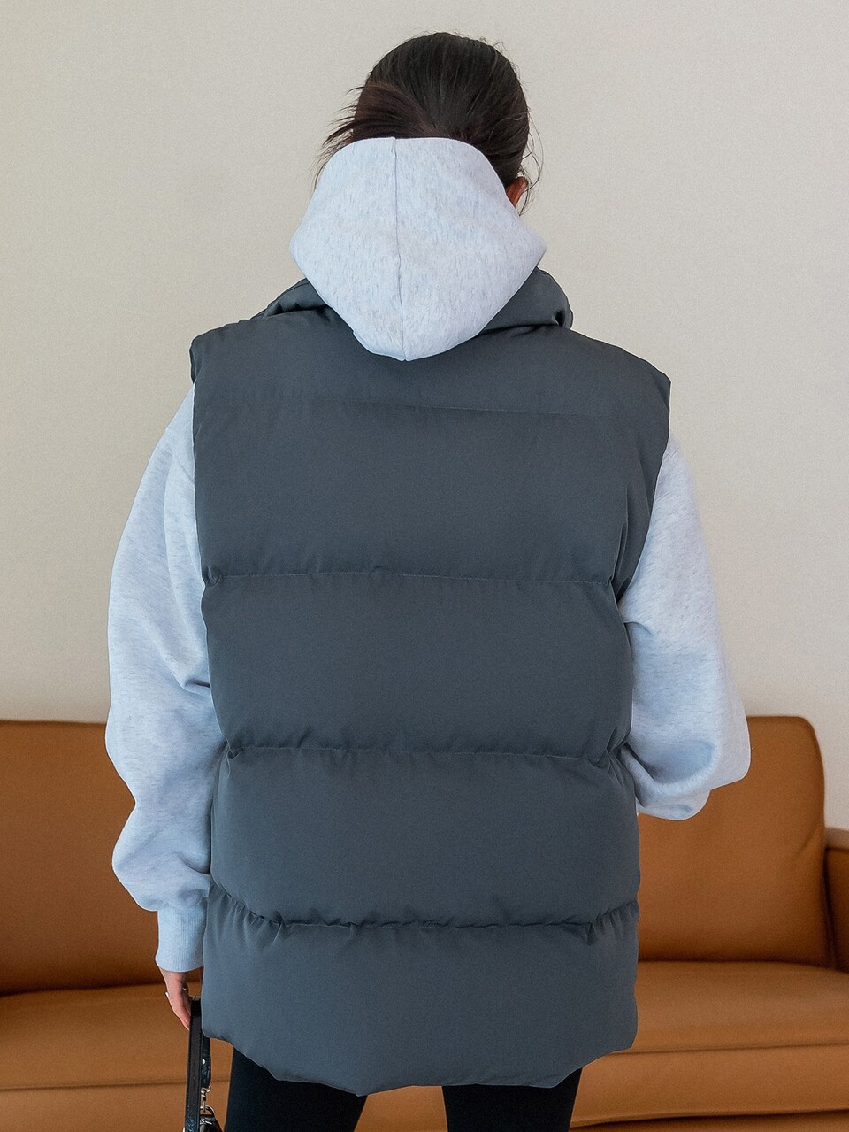 Slant Pockets Vest Padded Pockets Coat Without Sweatshirt, Women Winter Coat Jacket