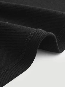 SHEIN Unity 褶邊垂墜半身裙 - 黑色 - 查看 3