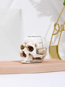 1pc Skull Shaped Candle Holder Gifts Birthday Graduation - White - View 2