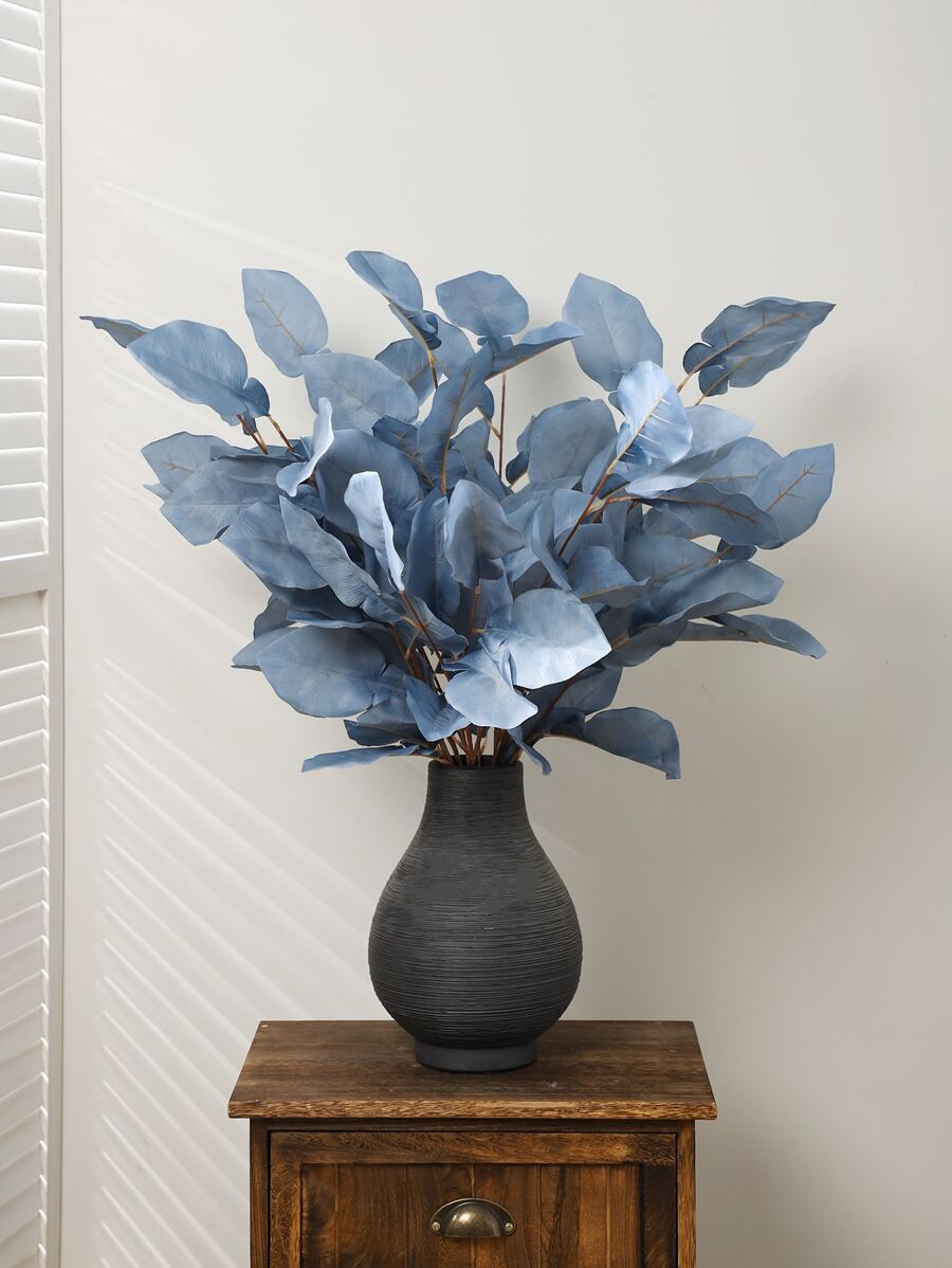 1 件人造植物，1 米高人造植物叶子，适用于家居装饰、情人节、礼物 - 藍色 - 查看 1