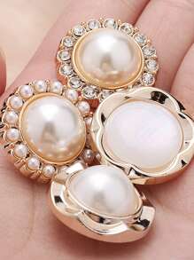 20入組人造珍珠裝飾隨機DIY縫紉按鈕 - 彩色 - 查看 2