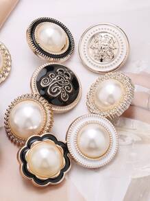 20入組人造珍珠裝飾隨機DIY縫紉按鈕 - 彩色 - 查看 3