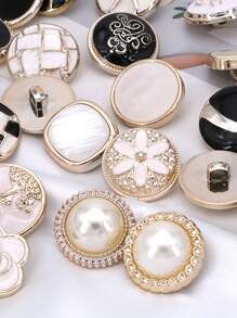 20入組人造珍珠裝飾隨機DIY縫紉按鈕 - 彩色 - 查看 5