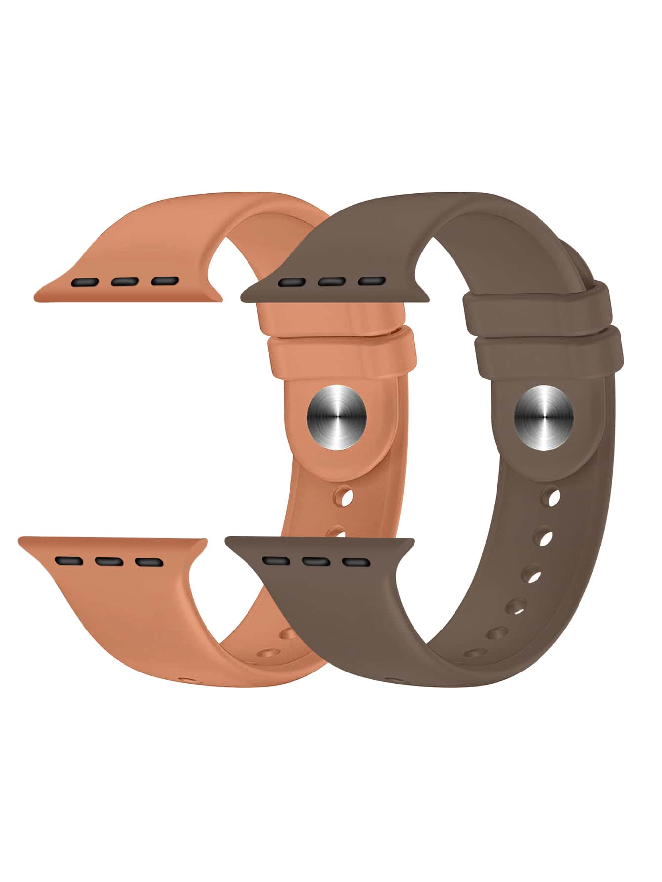 2条/套运动硅胶表带,兼容40mm、38mm、41mm、44mm、45mm、46mm、42mm、49mm尺寸(M/L码),男女通用,柔软防水腕带,可替换运动表带,兼容Ultra、 ... - 棕色 - 查看 1