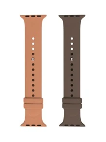 2条/套运动硅胶表带，兼容40mm、38mm、41mm、44mm、45mm、46mm、42mm、49mm尺寸（M/L码），男女通用，柔软防水腕带，可替换运动表带，兼容Ultra、 ... - 棕色 - 查看 2
