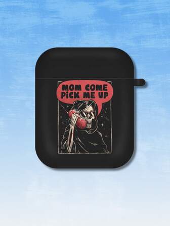 Eduely Funda de auriculares estampado de esqueleto