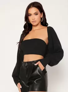 SHEIN BAE Batwing Sleeve Shrug Cardigan