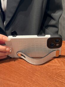 Hộp đựng điện thoại họa tiết cá sấu với dây đeo cổ tay - Màu be - Xem 3